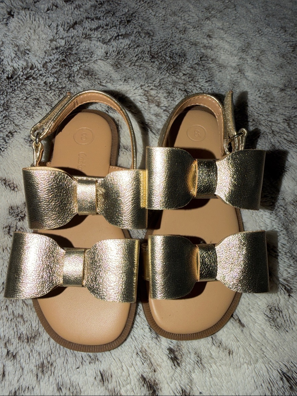 Cat & Jack Girls Metallic Gold Bow Sandals